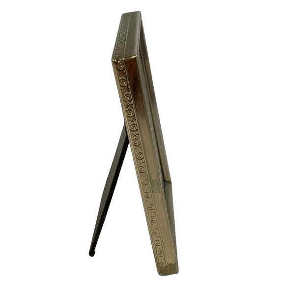 Vintage Silver-Tone Ornate Metal Mini Picture Easel Frame For Photos 2x3" - Picture 5 of 8